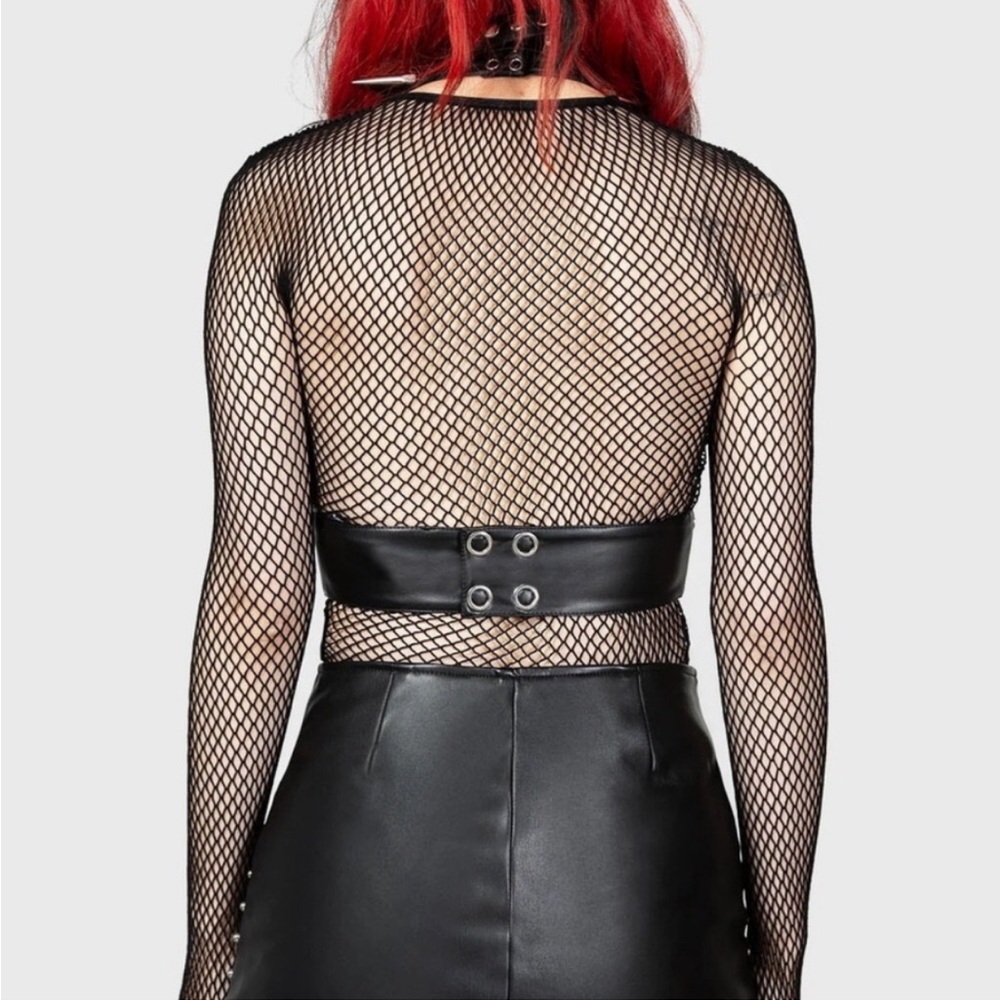Killstar Black Embellished studded Cut Out Crop Alisse Bralet Top SZ S. G1 - Picture 5 of 13